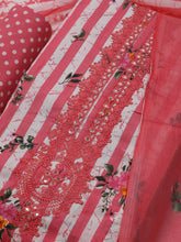 Patch Neck Cotton Blend Unstitched Suit With Dupatta